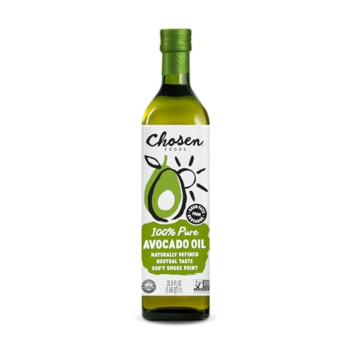 Chosen Foods 100 Pure Avocado Oil Keto and Paleo Diet Friendly Kosher Oil for Baking High Heat Cooking Frying Homemade Sauces Dressings and Marinades 1 liter 0 belly baby and beyond