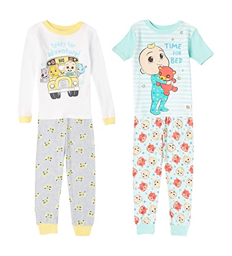 CoComelon Boys 4 piece Snug fit Cotton Pajama Set Soft Cute for Kids 0 belly baby and beyond