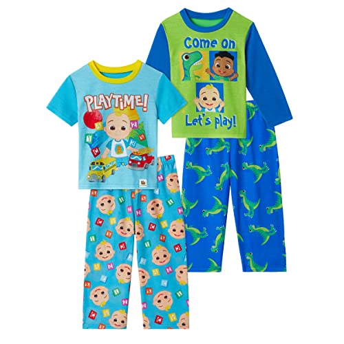 CoComelon Boys Pajamas for Toddler Kids 4 Piece Sleepwear Sets for Toddler Boys Pajama Bottoms and Sleep Shirts 0 belly baby and beyond