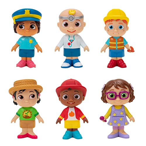 CoComelon Career Friends 6 Figure Pack Includes JJ Nico Cody Nina Bella and CeCe in Career Outfits Toys for Kids and Preschoolers 0 belly baby and beyond