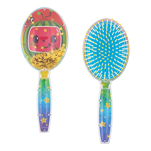CoComelon Hair Brush with Magical Sparkling Stars Confetti Hair Brush Green Kids Hair Brush Ages 3 0 belly baby and beyond