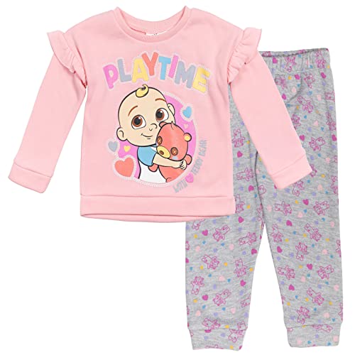 CoComelon JJ Baby Girls Pullover Fleece Sweatshirt and Pants Set Infant to Toddler 0 belly baby and beyond