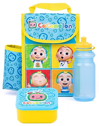 CoComelon Lunch Box Set for Kids Orange and Blue Learn Space Adventure Toddlers Nursery School Food Carrier 0 belly baby and beyond