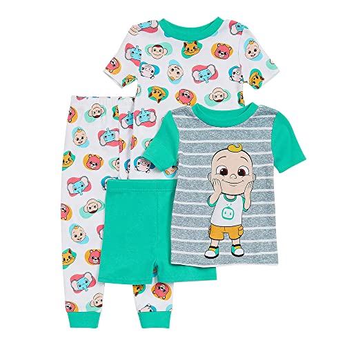 CoComelon Toddler Boys 4 Piece Snug fit Cotton Pajamas Set 0 belly baby and beyond