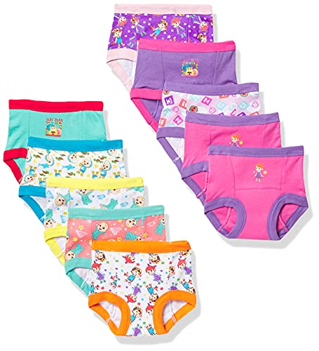 Coco Melon 10 PK Toddler Potty Training Pants with Stickers and Success Tracking Chart in size 18M 2T 3T and 4T 0 belly baby and beyond