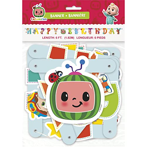 Cocomelon Happy Birthday Large Jointed Banner Vibrant Adorable Design Perfect for Kids Birthdays Events 0 belly baby and beyond