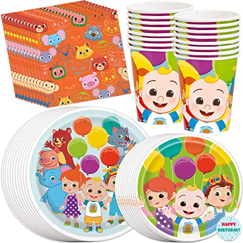 Cocomelon Party Supplies Cocomelon Birthday Party Supplies Serves 16 Guests With Plates Cups Napkins and More 0 belly baby and beyond