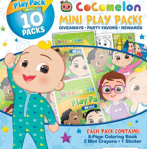 Cocomelon Play Pack of 10 Mini Packs Each with Mini Coloring Book 2 Mini Crayons and a Sticker 0 belly baby and beyond