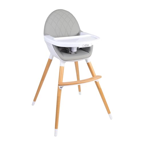Convertible High Chair for Babies Toddlers Kids Children Wooden Highchair with Adjustable Height Dishwasher Safe Tray Wood Feeding Dining Chair Converts to Booster Seat KoolaBaby 0 belly baby and beyond