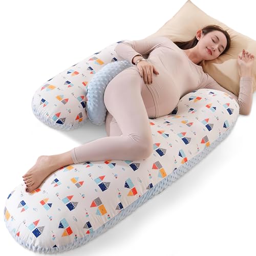 Cooling Pregnancy Pillows H Shape Full Body Pillows with 15 for Side Sleeper Pregnancy Wedge Pillow for Belly and Leg Support 47Inch Cute Cartoon Pattern Blue 0 belly baby and beyond
