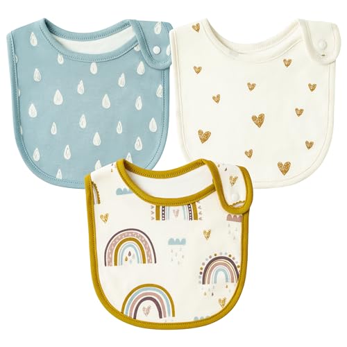 Cotton Drooling Baby Bib 3Pcs Unisex Boy Girl Cotton Teething Infant Bibs with Adjustable Buttons Boho Rainbow Toddler Food Bibs Keepsake Baby Gift Photo Props for Baby Shower6 12 months 0 belly baby and beyond
