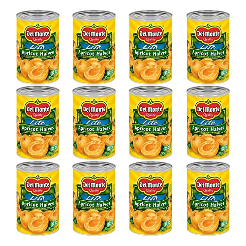 DEL MONTE Lite Apricot Halves in Extra Light Syrup Canned Fruit 15 oz can12 Pack 0 belly baby and beyond
