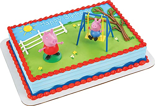 Decopac Peppa Pig Swing Set DecoSet Cake Decoration Topper Pink 32 x 18 0 belly baby and beyond