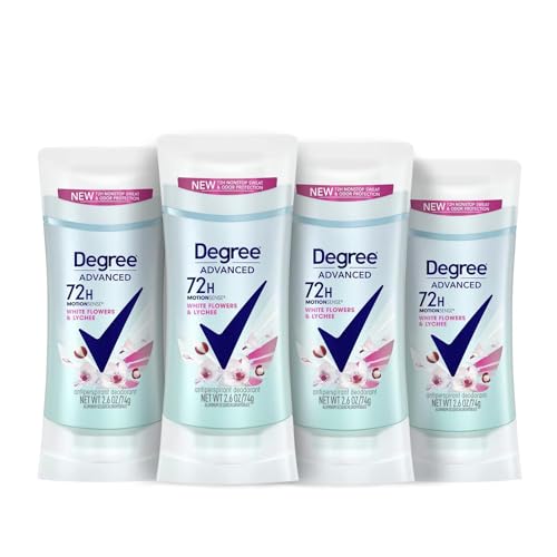 Degree Advanced Antiperspirant 72 Hour Sweat Odor Protection White Flowers Lychee Deodorant for Women with MotionSense Technology 26 oz Pack of 4 0 belly baby and beyond