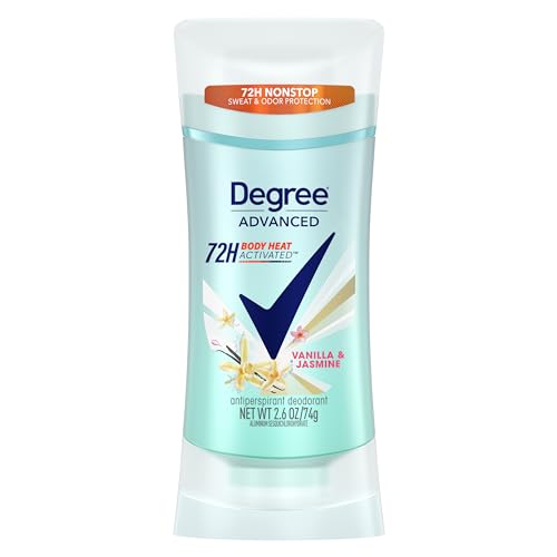 Degree Advanced Protection Antiperspirant Deodorant Vanilla Jasmine for 72 Hour Sweat Odor Control for Women with Body Heat Activated Technology 26 oz 0 belly baby and beyond