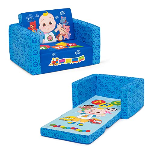 Delta Children CoComelon Cozee Flip Out Chair 2 in 1 Convertible Sofa to Lounger for Kids 0 belly baby and beyond