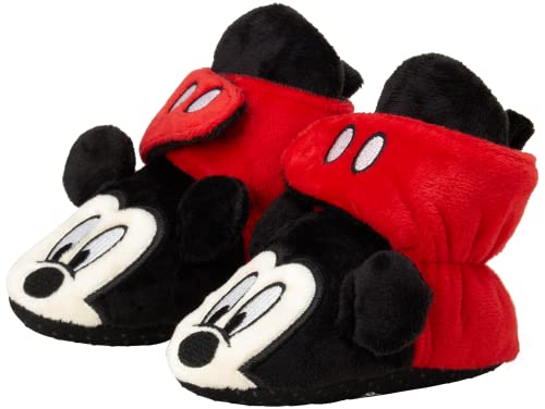 Disney Baby Boys Mickey Mouse Booties Soft Fleece Slipper Socks NewbornInfant 0 belly baby and beyond