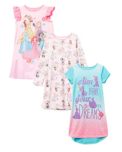 Disney Girls 3 Pack Nightgowns Soft Cute Pajamas for Kids 0 belly baby and beyond