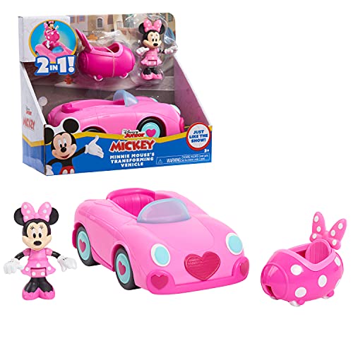 Disney Junior Mickey Mouse Funhouse Transforming Vehicle Minnie Mouse Pink Toy Car Preschool Officially Licensed Kids Toys for Ages 3 Up by Just Play 0 belly baby and beyond