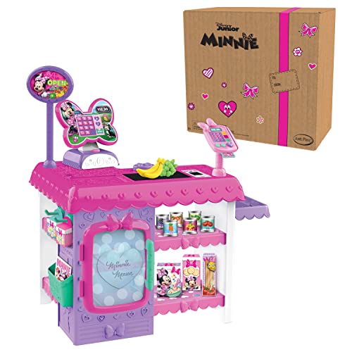 Disney Junior Minnie Mouse Marvelous Market Pretend Play Cash Register with Realistic Sounds 38 Play Food Pieces and Accessories Officially Licensed Kids Toys for Ages 3 Up by Just Play 0 belly baby and beyond