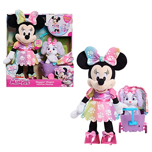Disney Junior Minnie Mouse Waggin Wagon Lights and Sounds Feature Plush Officially Licensed Kids Toys for Ages 3 Up by Just Play 0 belly baby and beyond