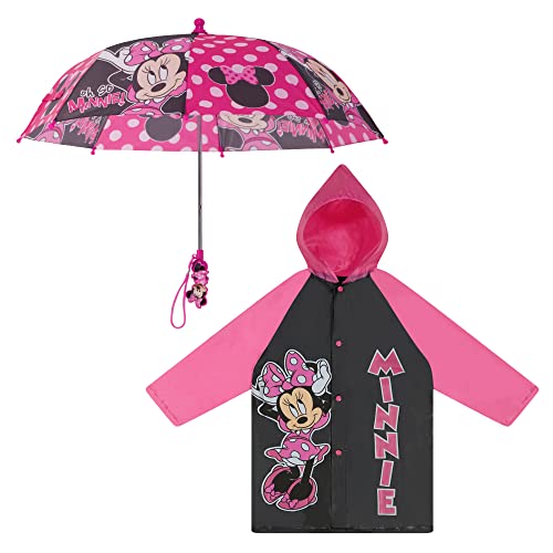 Disney Kids Umbrella and Slicker Minnie Mouse Toddler and Little Girl Rain Wear Set for Ages 2 7 0 belly baby and beyond