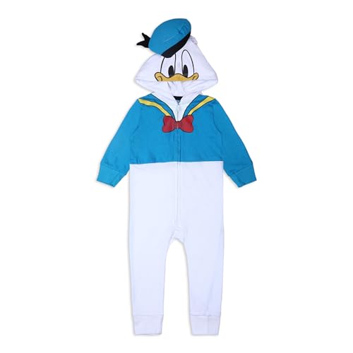 Disney Mickey Mouse Donald Duck or Goofy Boys Coverall Onesie Costume for Newborn Toddler and Infant BlueOrangeRedBlack 0 belly baby and beyond