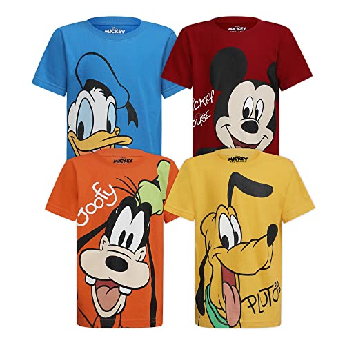 Disney Mickey Mouse Friends Boys 4 Pack T Shirt for Toddler and Little Kids BlueRedYellowOrange 0 belly baby and beyond