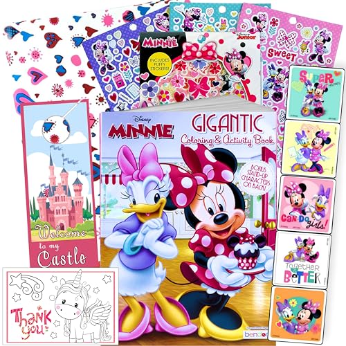 Disney Minnie Mouse Coloring Book and Stickers Gift Set Bundle Includes Gigantic 192 pg Minnie Mouse Coloring Book Minnie Mouse Stickers and 2 Sided Door Hanger in Specialty Gift Bag 0 belly baby and beyond