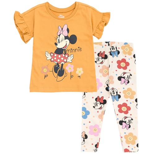 Disney Minnie Mouse Floral Peplum T Shirt and Leggings Outfit Set Infant to Big Kid Sizes 12 Months 14 16 0 belly baby and beyond