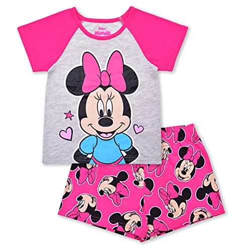 Disney Minnie Mouse Girls T Shirt and Short Set for Infant Toddler and Little Kids PinkGrey 0 belly baby and beyond