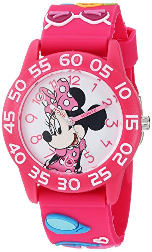 Disney Minnie Mouse Kids Plastic Time Teacher Analog Quartz 3D Strap Watch 0 belly baby and beyond
