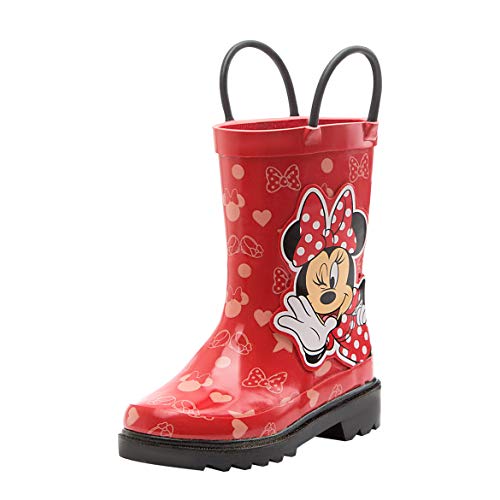 Disney Minnie Mouse and Mickey Mouse Rubber Rainboots Waterproof Easy on Toddler and Little Kids Sizes Boys Girls 0 belly baby and beyond