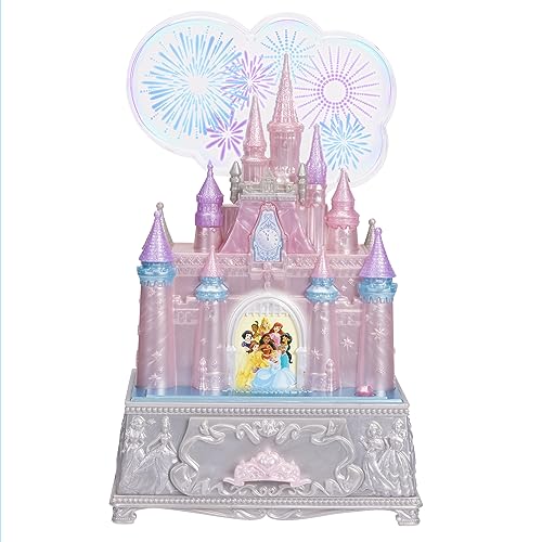 Disney Princess Jewelry Box for Girls Disney 100th Celebration Princess Castle Keepsake Jewelry Box with Music Firework Like Light Show Plays Song A Dream Is a Wish Your Heart Makes 0 belly baby and beyond