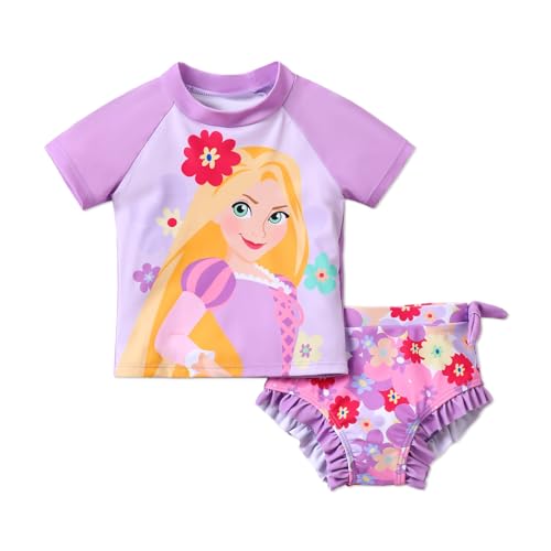 Disney Princess Toddler Girls 2 Piece Tankini Bathing Suits Summer Beach Rash Guard Swimwear 0 belly baby and beyond