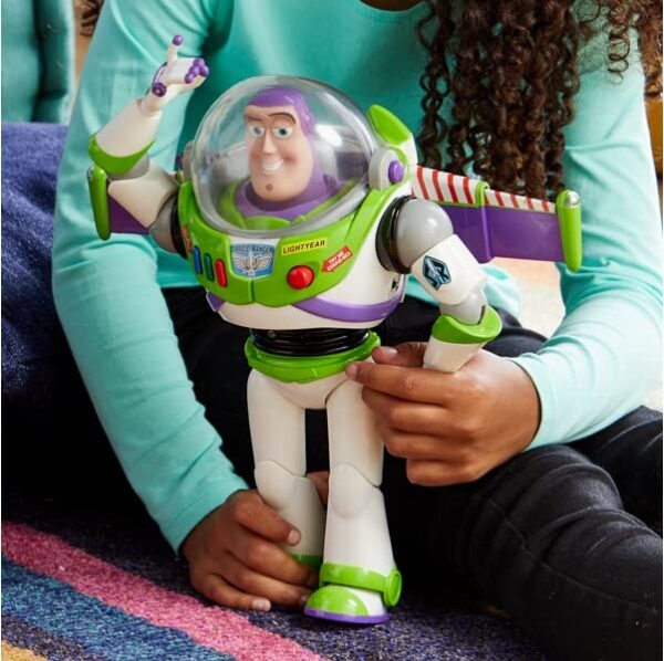 Disney Store Official Buzz Lightyear Interactive Talking Action Figure from Toy Story Features 10 English Phrases Interacts with Other Figures and Toys 0 0 belly baby and beyond