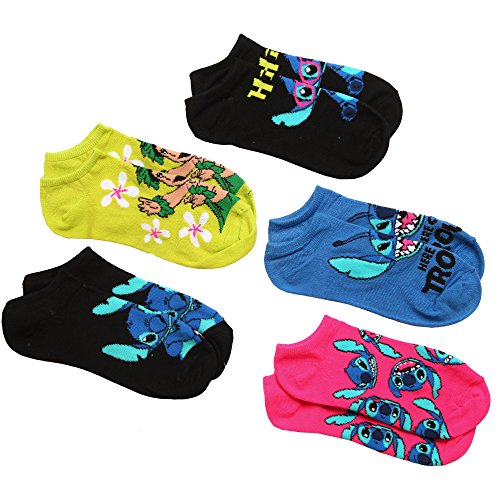 Disney Womens Lilo Stitch 5 Pack No Show Socks 0 belly baby and beyond