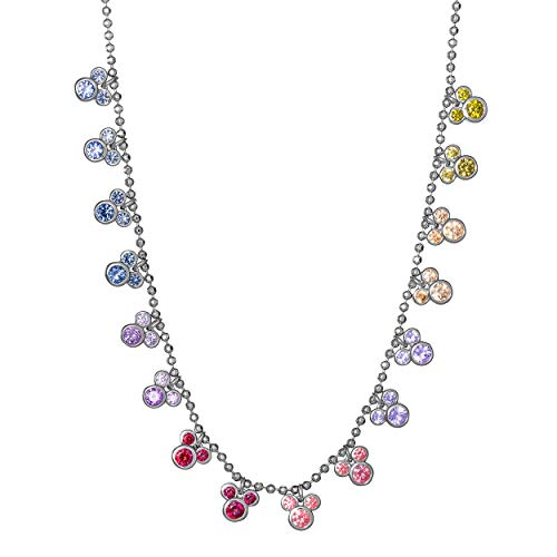 Disney Womens Mickey Mouse Necklace 18 Inch Sterling Sliver Necklace with Mickey Mouse Charms Jewelry for Women 0 belly baby and beyond