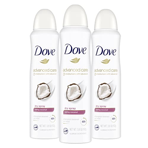 Dove Advanced Care Dry Spray Antiperspirant Deodorant Caring Coconut 3 Count For Women With 48 Hour Protection Soft And Comfortable Underarms 38 oz 0 belly baby and beyond