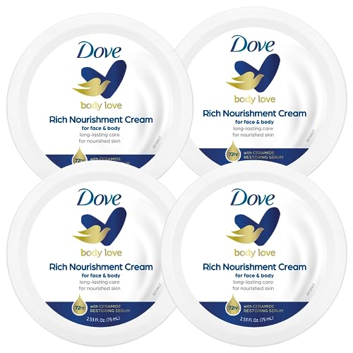 Dove Nourishing Body Care Face Hand and Body Rich Nourishment Cream for Extra Dry Skin with 48 Hour Moisturization 4 Pack 253 Oz Each Jar 0 belly baby and beyond