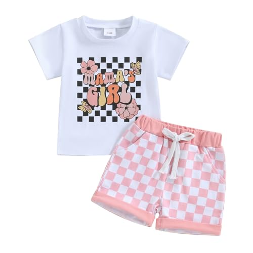 DuAnyozu Toddler Baby Girl Summer Clothes Waffle Short Sleeve T Shirt Top Shorts Set Infant 2 Piece Summer Outfits 0 belly baby and beyond
