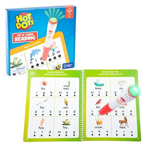 Educational Insights Hot Dots Lets Learn Kindergarten Reading Learn Spelling Reading Workbook with Interactive Pen Ages 5 0 belly baby and beyond