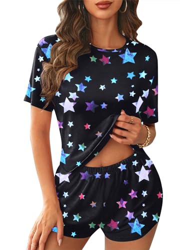 Ekouaer Women Pajama Set Short Sleeve Comfy Pjs Sets 2 Piece Lounge Set with Pockets 0 belly baby and beyond