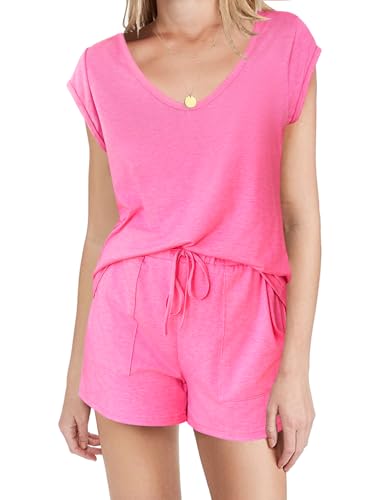 Ekouaer Womens Pajama Sets Comfy Short Sleeve Sleepwear Tops and Shorts Cute Pjs 2 Piece Lounge Set S XXL 0 belly baby and beyond