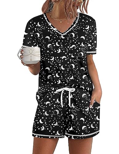 Ekouaer Womens Pajamas Sets Short Sleeve Lounge Sets Sleepwear Casual Two Piece Pjs With Pockets 0 belly baby and beyond