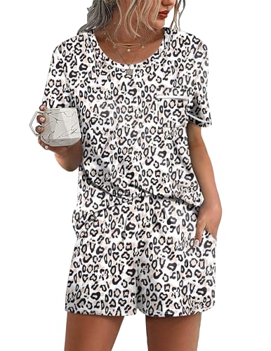 Ekouaer Womens Pajamas Sets Shorts 2 Piece Short Sleeve Lounge Sets Sleepwear Soft Pjs with Pockets 0 belly baby and beyond