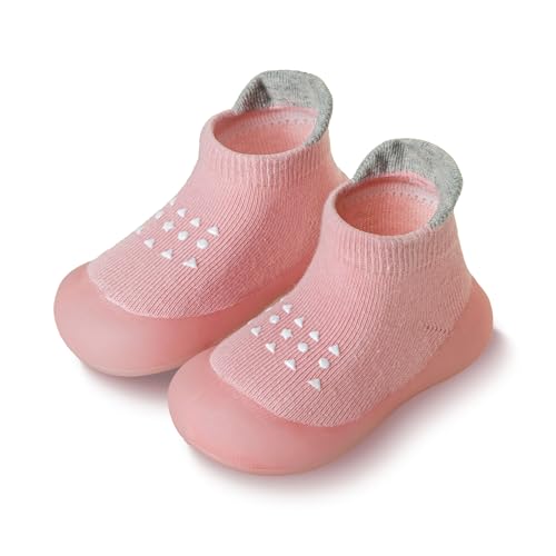 Eocom Baby Sock Shoes Toddler Cartoon Rubber Sole Non Skid Indoor Floor Slipper for Infant Boys Girls First Walking 0 belly baby and beyond