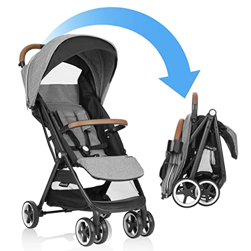 Evenflo GOLD Otto Self Folding Stroller Baby Carriage Lightweight Compact Gravity Fold Automatic Fits Infant Car Seat Carriages Light Travel Strollers 0 belly baby and beyond