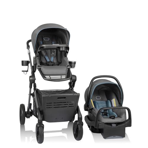 Evenflo Pivot Troop Child and Pet Modular Travel System Bluestone Gray 0 belly baby and beyond