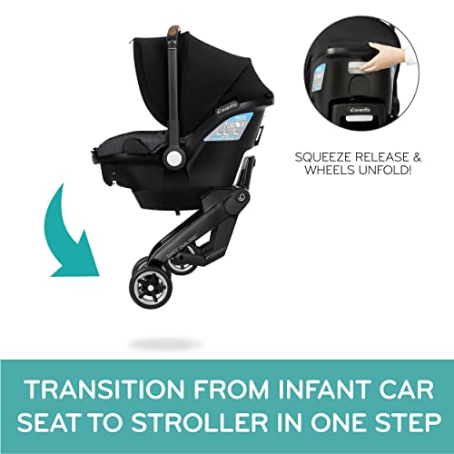 Evenflo Shyft DualRide Infant Car Seat and Stroller Combo with Carryall Storage Boone Gray 0 0 belly baby and beyond